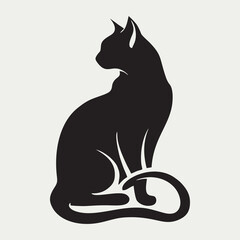 Dynamic Running Cat Silhouette Vector Illustration