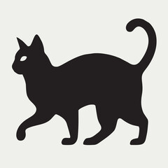 Dynamic Running Cat Silhouette Vector Illustration