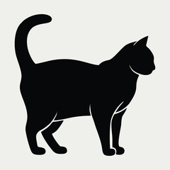 Dynamic Running Cat Silhouette Vector Illustration