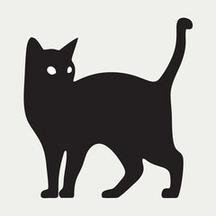 Dynamic Running Cat Silhouette Vector Illustration