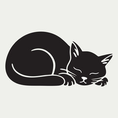 Dynamic Running Cat Silhouette Vector Illustration