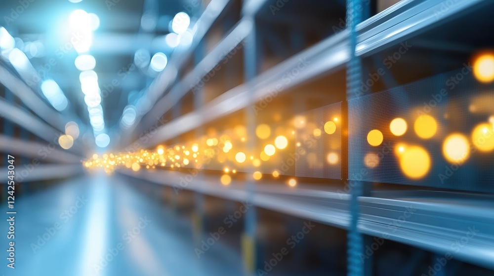 Poster warehouse security and cybersecurity cybersecurity system alerts displayed on a digital screen insid
