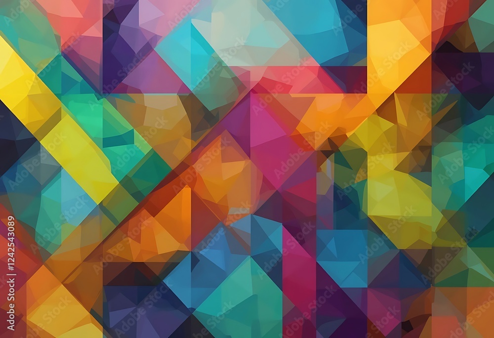 Poster abstract colorful geometric polygon pattern design