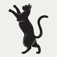 Fototapeta premium Dynamic Running Cat Silhouette Vector Illustration