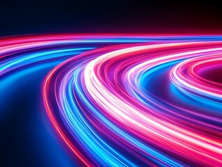 Abstract Glowing Light Trails with Vibrant Colors Creating a Futuristic Energy Wave Effect in a Dynamic Digital Motion Background for Modern and Tech Themes