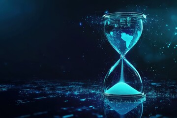 Digital Hourglass Symbolizing Time Running Out