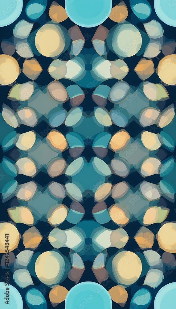 Poster Abstract Colorful Pattern of Overlapping Circles