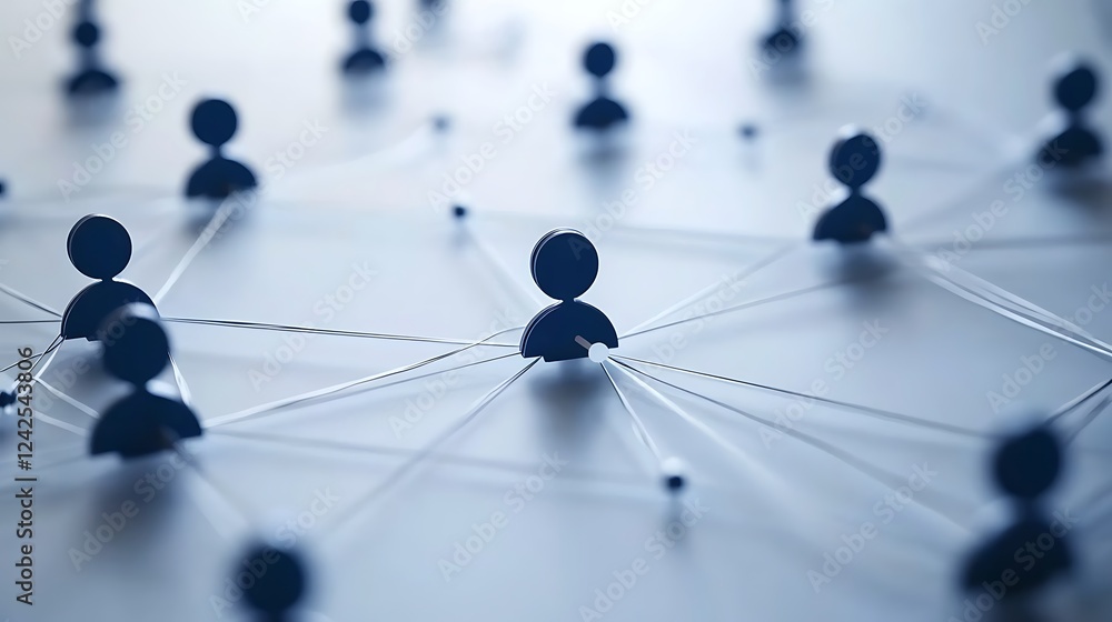 Poster connecting people through digital networks and social interactions for better communication