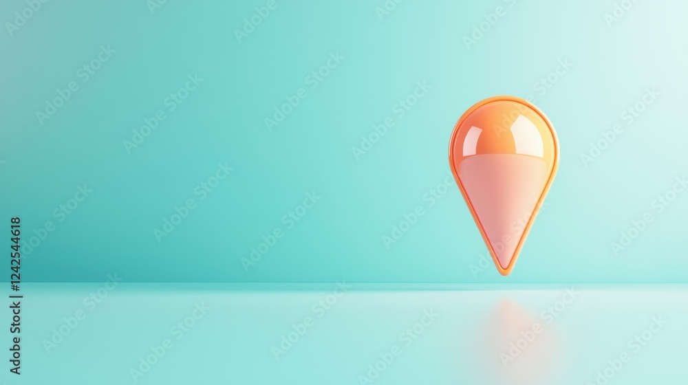 Poster location pin a vibrant location pin set against a soft gradient background, symbolizing precision an