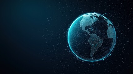 Obraz premium Globe Global Business and Economy Image of the Earth with surrounding digital lines and business elements, representing the global economy and interconnected trade systems.