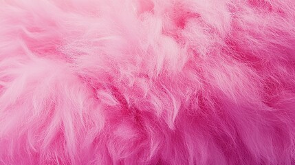 Fototapeta premium Pink Fur Texture Top View. Pink Sheepskin Background with Shaggy Fur Pattern and Wool Texture Close-Up. Highlighting Soft and Luxurious Materials.