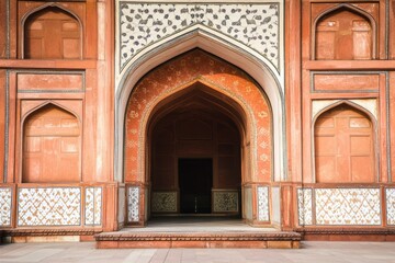 Obraz premium Grand Mosque Entrance with Beautiful Ornamentation