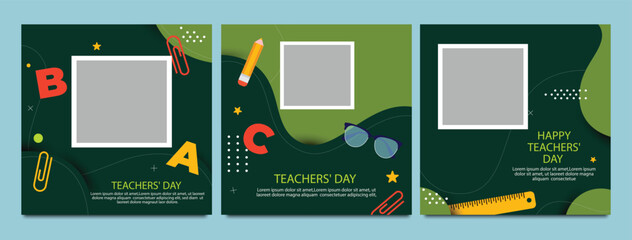 World Teachers Day creative concept banner, poster, social media post, template, background, Teacher day post card design. Happy Teachers Day creative idea.