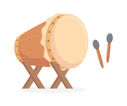 Illustration of Islamic drum. Eid al-Fitr musical instrument. festival music