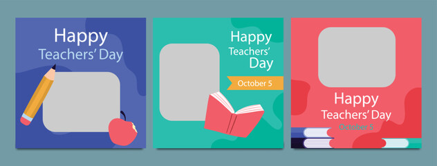 World Teachers Day creative concept banner, poster, social media post, template, background, Teacher day post card design. Happy Teachers Day creative idea.
