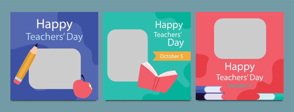 World Teachers Day creative concept banner, poster, social media post, template, background, Teacher day post card design. Happy Teachers Day creative idea.