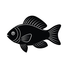 Gourami Silhouette Vector Art Illustration and Black Color Design of Gourami Fish