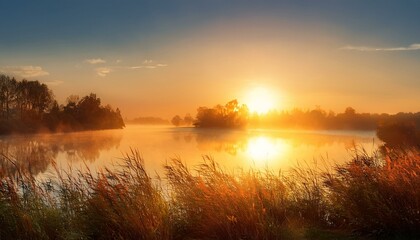 Obraz premium Peaceful Waterside Sunrise