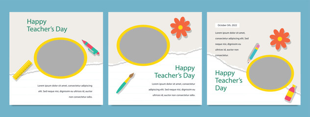 World Teachers Day creative concept banner, poster, social media post, template, background, Teacher day post card design. Happy Teachers Day creative idea.