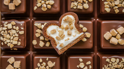 Milk chocolate filled with cinnamon toast crunch cream