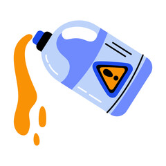 A flat style icon of bleach bottle 
