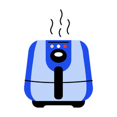 Electric air fryer icon in flat style 

