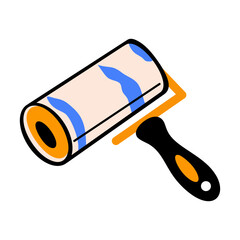 A flat style icon of lint roller 
