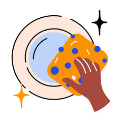 Dish sponge icon in flat style 
