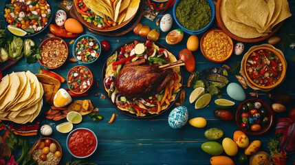 Fototapeta premium Fiesta Food Flatlay