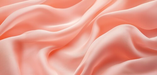 Fototapeta premium Peach tones blend into coral and blush pink hues, textured like fine silk, exuding elegance and softness ideal for romantic visuals.