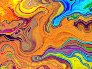 Obraz premium Vibrant and colorful swirls of paint creating a mesmerizing abstract background, background, abstract, modern