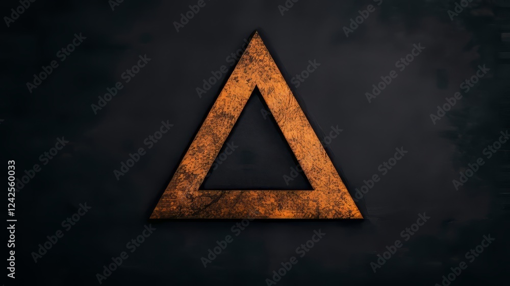 Poster rusty triangle on dark textured background