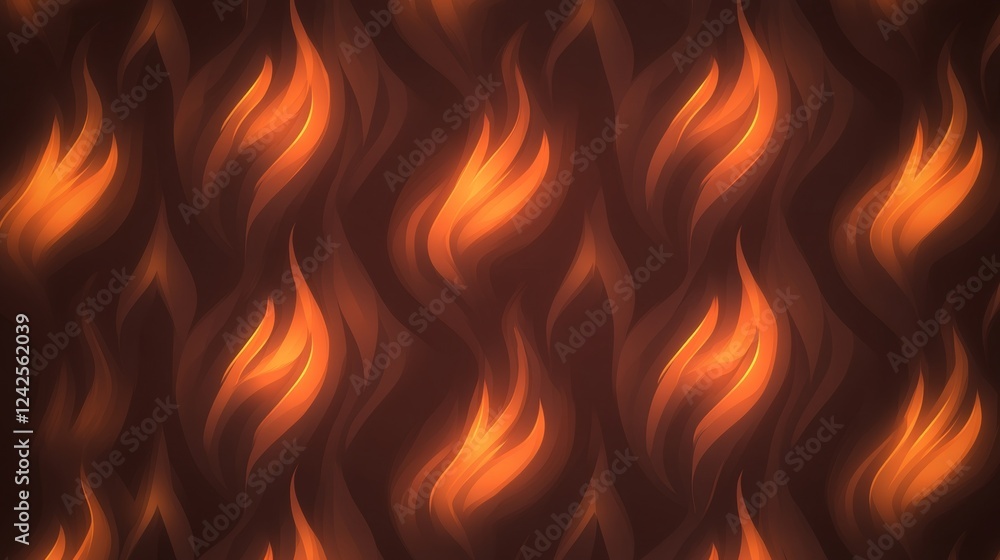 Poster seamless pattern of abstract flaming design