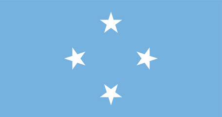 Flag of Federated States of Micronesia. The official ratio. Flag icon. Standard color. Standard size. A rectangular flag. Computer illustration. Digital illustration. Vector illustration.