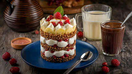 Lotus cream and yogurt parfait