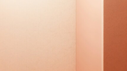 Fototapeta premium Peach wall corner, light gradient background