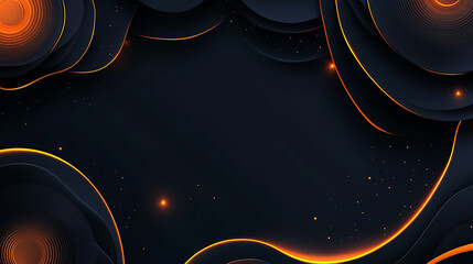 Floating black spheres of different sizes glowing softly in a dark atmosphere black and white background
