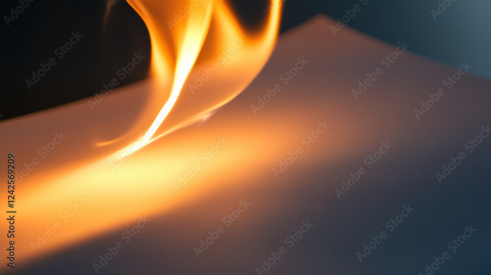 Poster close up of flame casting light on blank paper, creating dramatic and captivating effect. interplay 