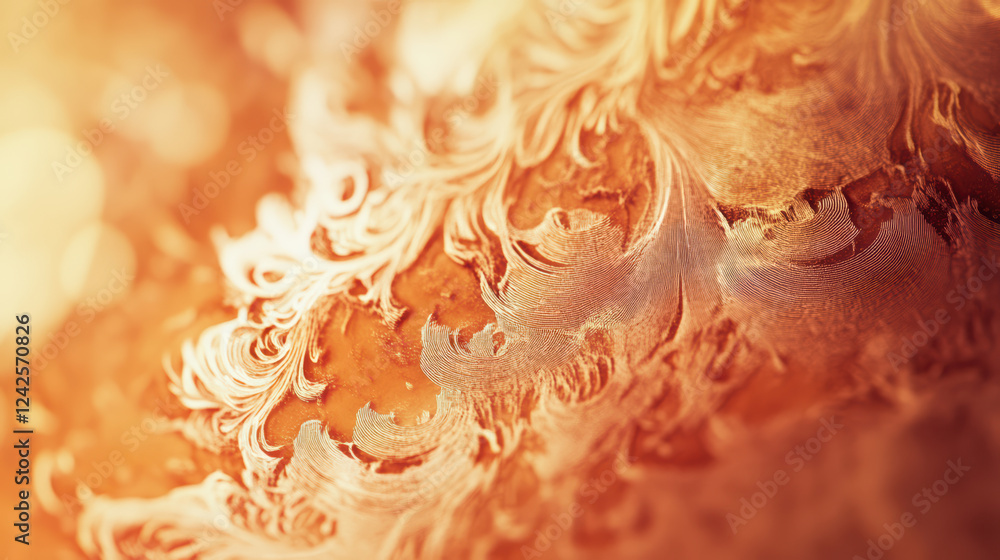 Poster intricate patterns of flame create mesmerizing visual effect on paper, showcasing vibrant orange and
