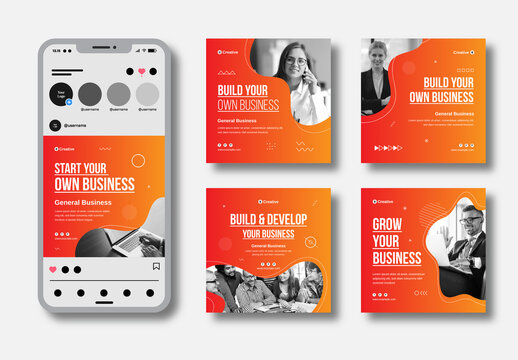 Business Social Media Post Template Layout