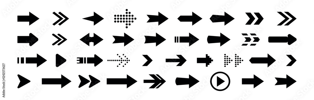 Poster arrow icons. vector illustration of arrow icons set. cursor. collection different arrows sign. moder