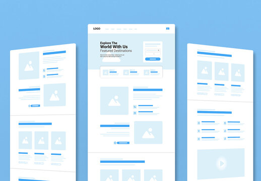 Modern Website UI Wireframe Design Layout