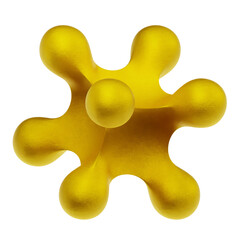 gold abstract shape 3d icon isolated on the transparent background