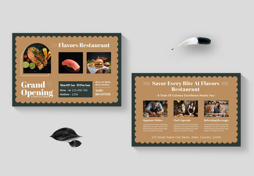 Restaurant Postcard Template