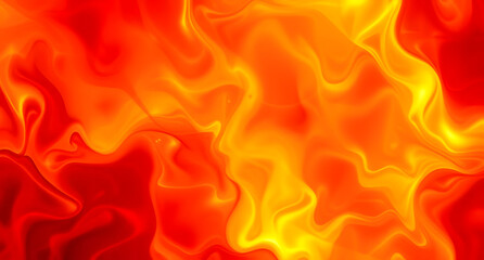 Molten glass blowing effect background. Fiery reds and yellows, fluid transparency