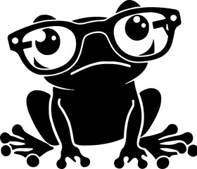 frog wearing glasses silhouette