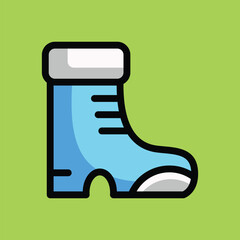 Shoes, hiking shoes, outdoor shoes doodle cartoon, minimalist vector illustration, simple concept, Isolated and suitable for any project