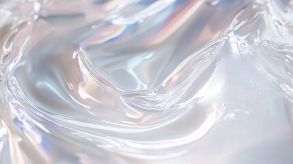 Abstract liquid surface gently moving with iridescent reflections, creating a mesmerizing and elegant backdrop