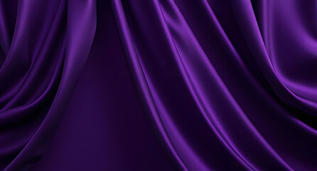 Obraz premium Velvet royal purple drapery background. Deep jewel tones, smooth fabric folds, luxurious lighting