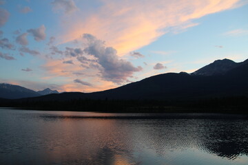 sunset over the lake